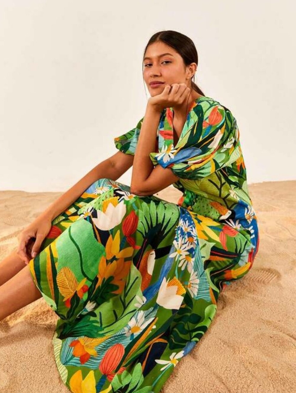 Farm Rio Vintage Toucans Button Down Midi Dress - Picture 4 of 16